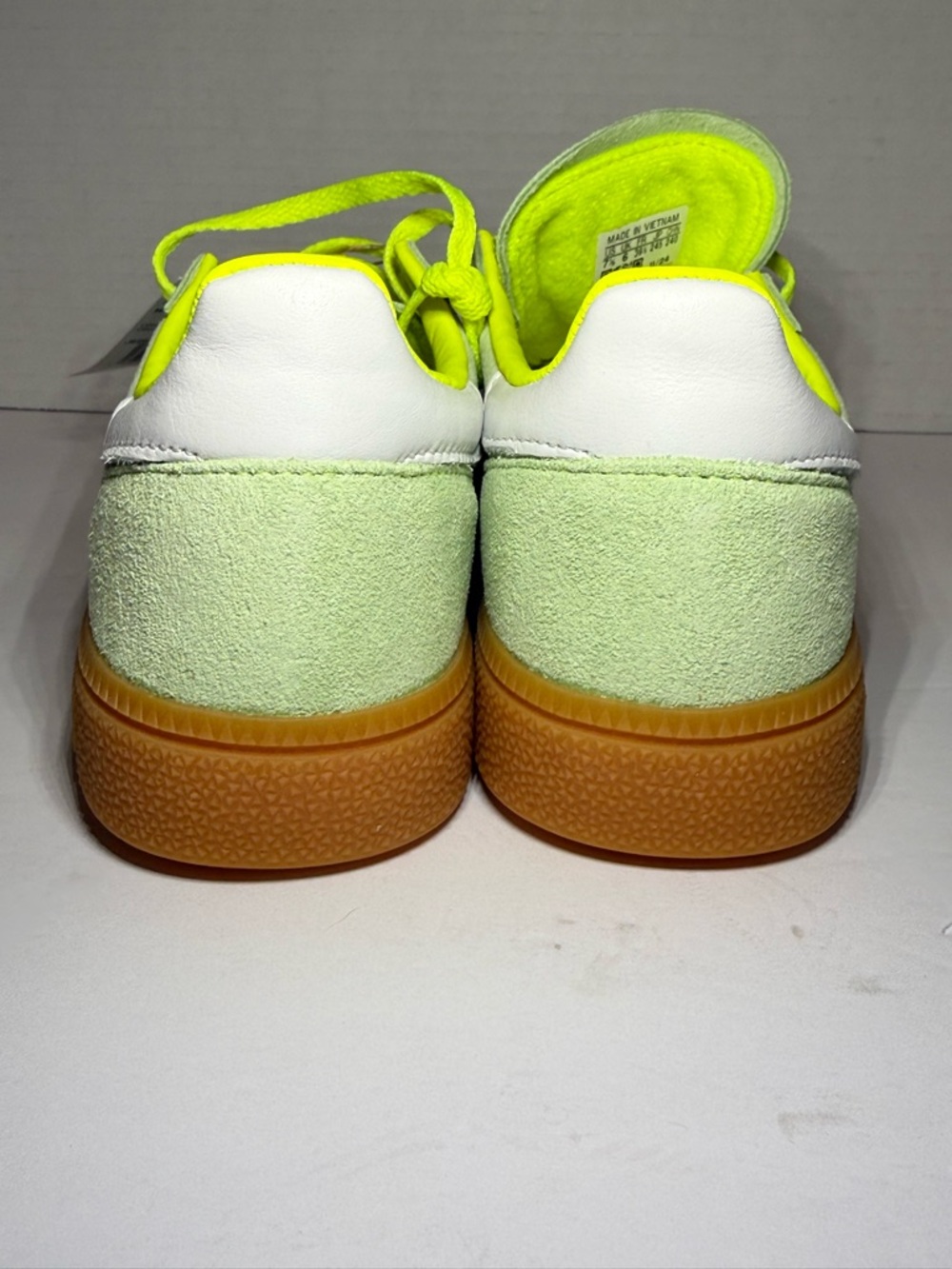 adidas Handball Spezial W Lime Green Suede with Gum Sole - Picture 7 of 9
